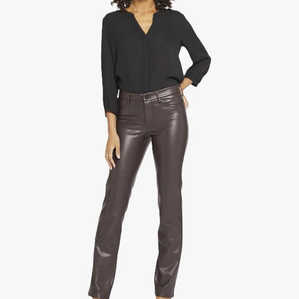 Pleather Brown Jeans